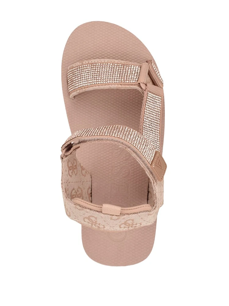 Nylaha Rhinestone Flatform Sandals