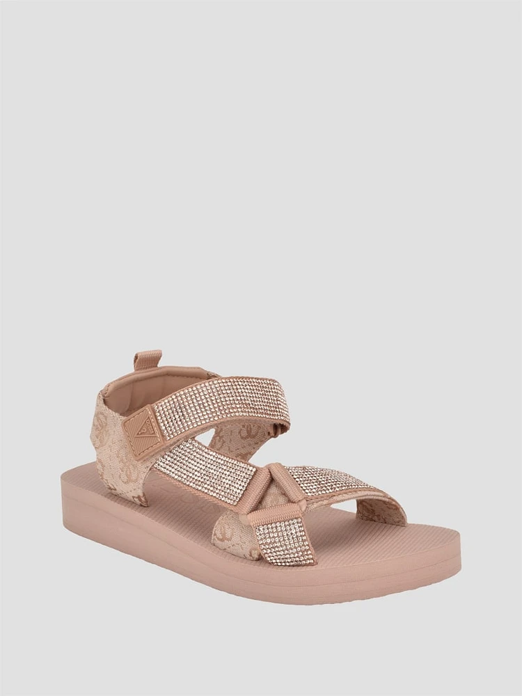 Nylaha Rhinestone Flatform Sandals