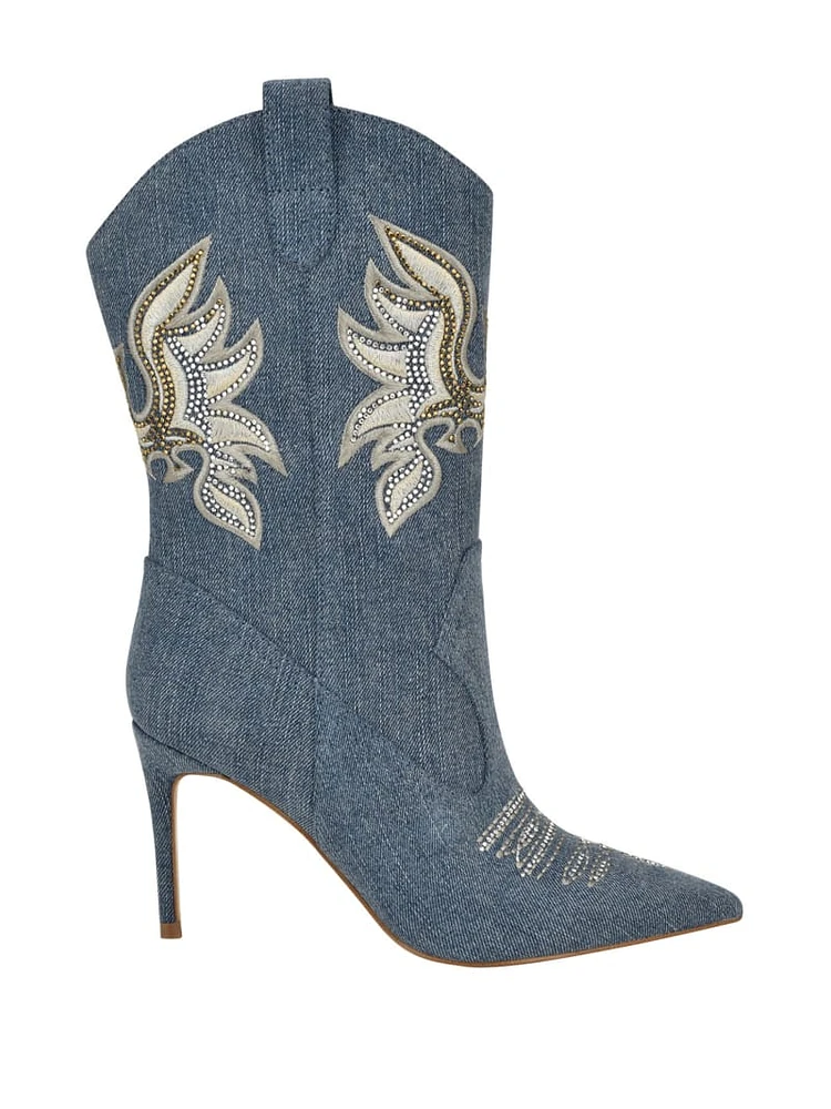 Rasima Blue Denim Booties