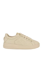 Ronii Debossed Peony Low-Top Sneakers