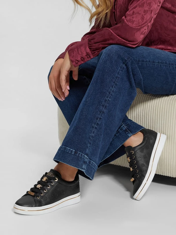 Stasey Debossed Low-Top Sneakers