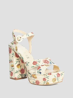 Vallenn Floral Platform Sandals