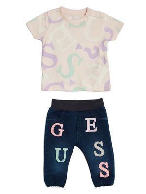 Logo Tee and Denim Pants Set (3-24M