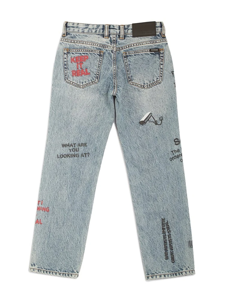 Graffiti Graphic Denim Jeans (Kids 7-16)