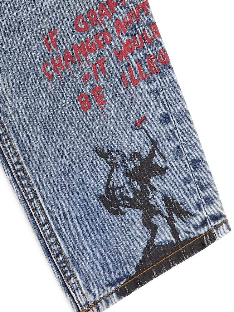 Graffiti Graphic Denim Jeans (Kids 7-16)