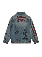 Graffiti Graphic Oversized Denim Jacket (Kids 7-16)