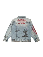 Graffiti Graphic Oversized Denim Jacket (Kids 7-16)