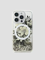 Liquid Glitter Flower iPhone 16 Pro Case