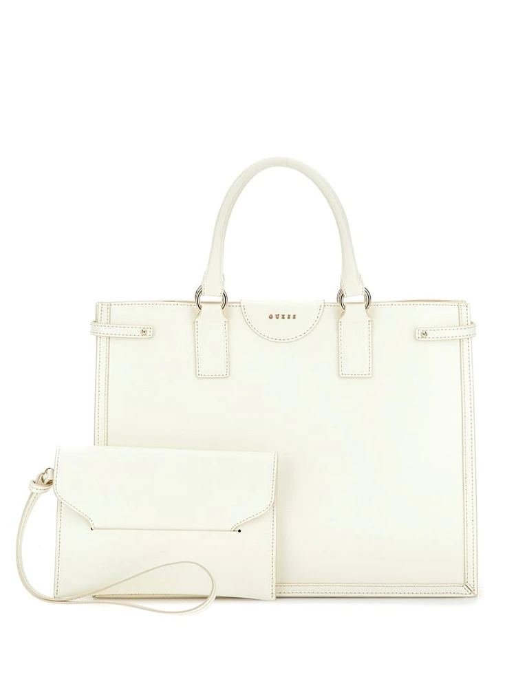 Isa Sleek Leather Medium Tote