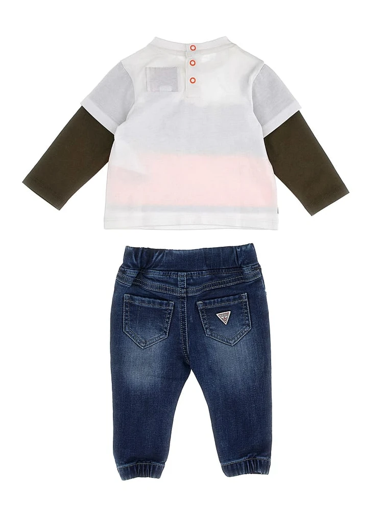 Bear Tee & Denim Jeans Set (0-9M)