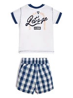 Baseball Tee and Plaid Poplin Shorts Set (0-24M)