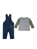 Raglan Tee and Denim Shortalls Set (0-24M)