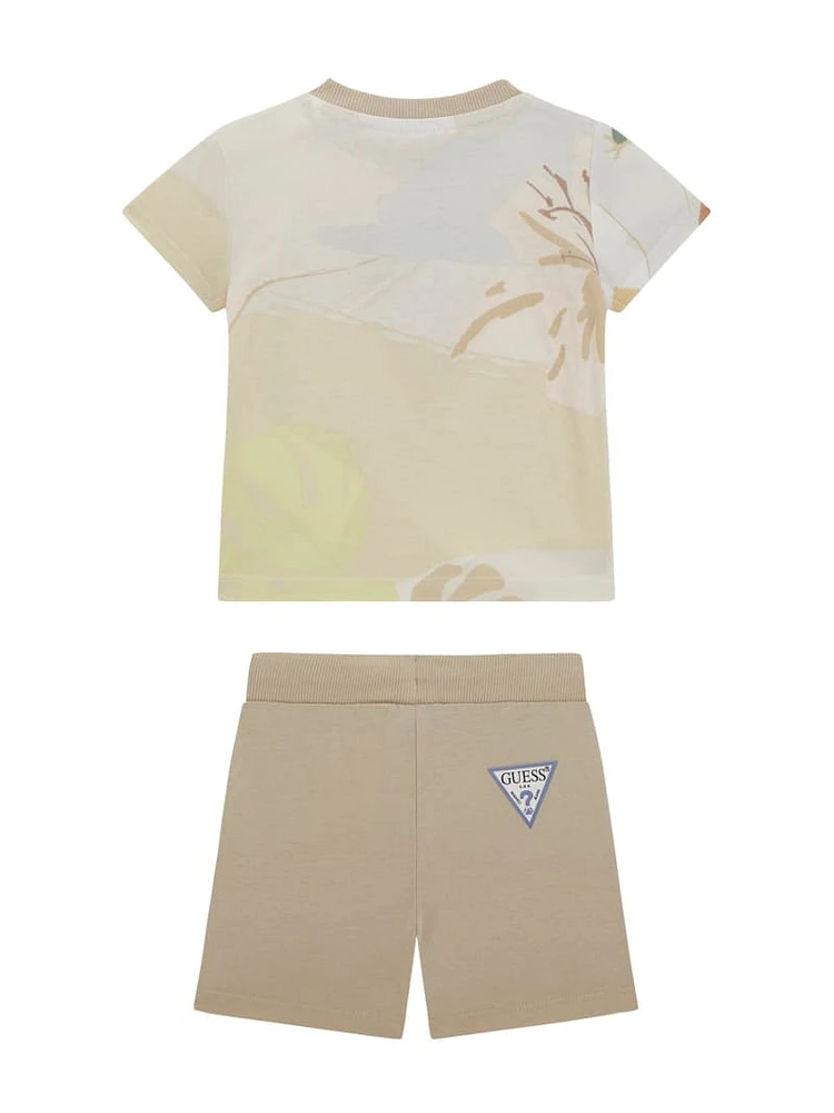 Desert Print Tee and Drawstring Shorts Set (0-24M)