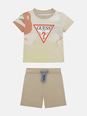 Desert Print Tee and Drawstring Shorts Set (0-24M)