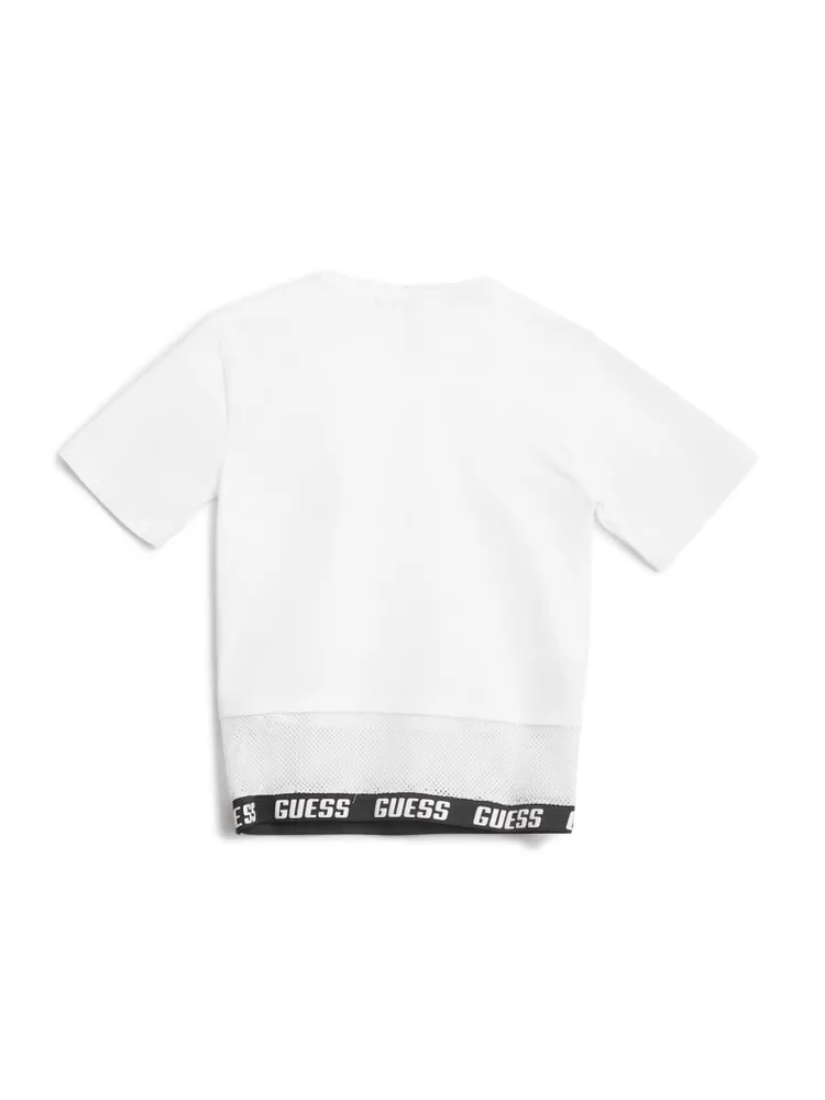 Rhinestone Logo and Mesh Tee (7-14)