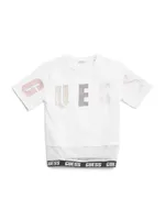 Rhinestone Logo and Mesh Tee (7-14)