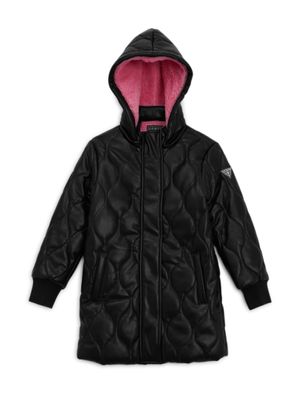 Quilted Faux-Leather Coat (7-16)