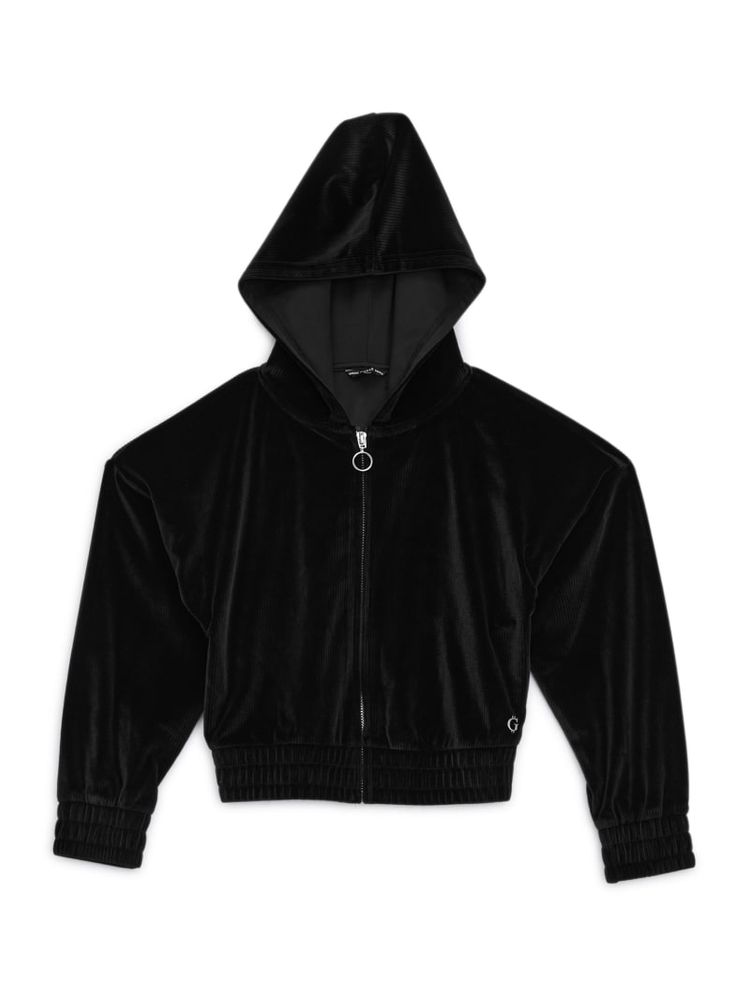 Embroidered Logo Hooded Corduroy Jacket (7-16)