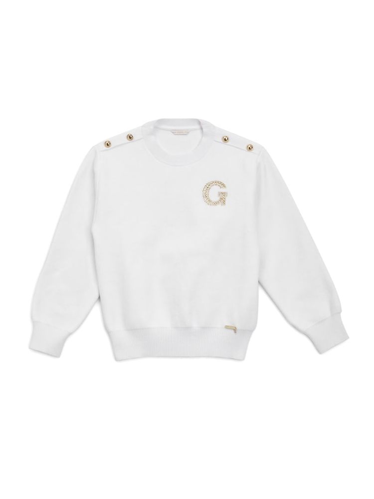 Rhinestone Logo Patch Sweater (7-16)