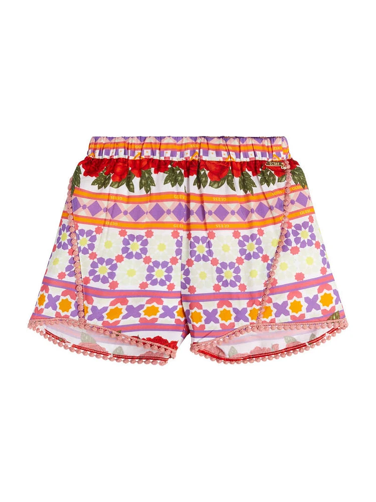 Printed Elastic Shorts (7-16