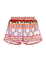 Printed Elastic Shorts (7-16