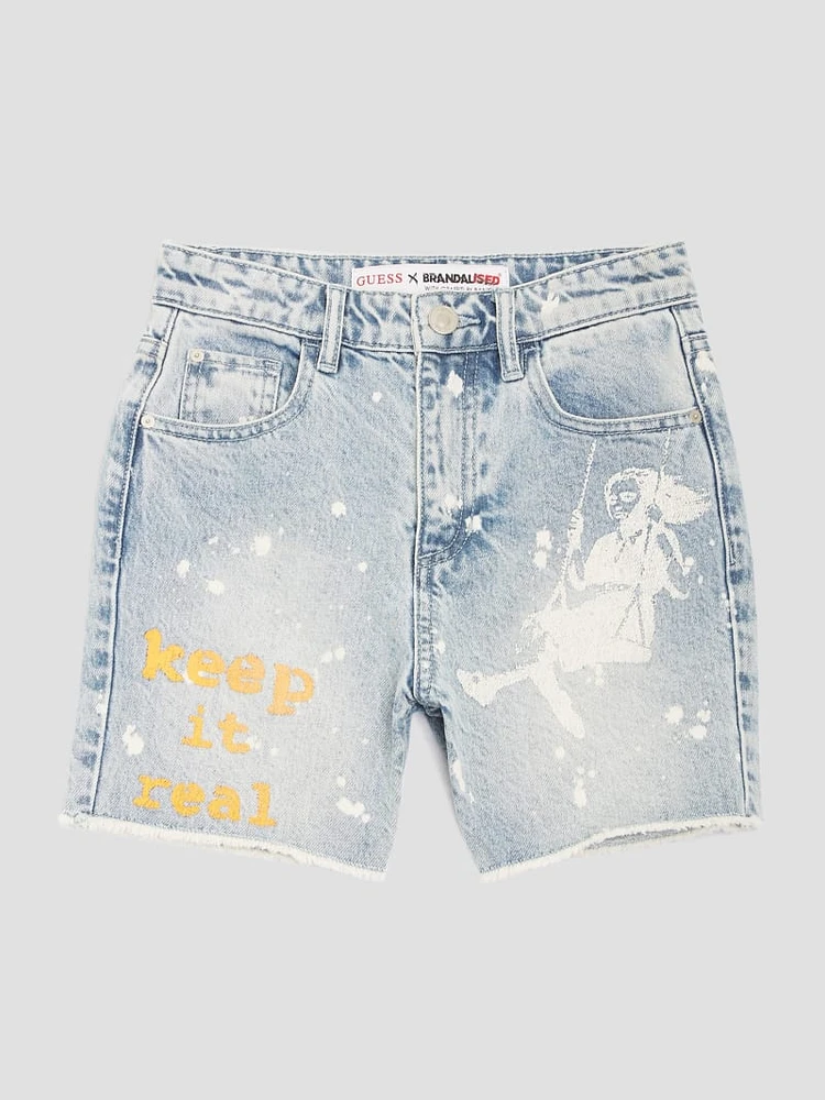 Keep It Real Denim Mom Shorts (Kids 7-16)