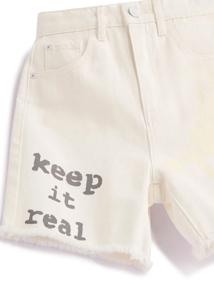 Keep It Real Tinted Denim Mom Shorts (Kids 7-16)