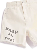 Keep It Real Tinted Denim Mom Shorts (Kids 7-16)