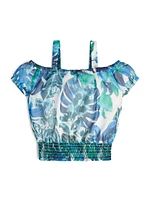 Printed Chiffon Woven Top (7-16)