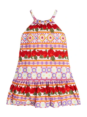 Shimmer Printed Sleeveless Dress (7-16)