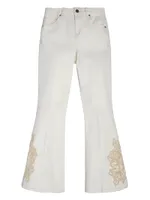 Embroidered Flared Denim Jeans (4-16)