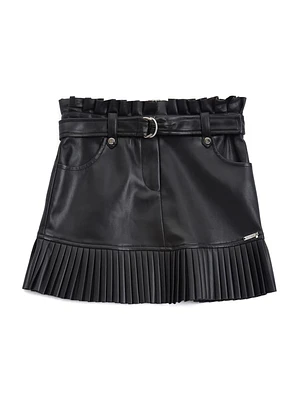 Faux-Leather Midi Skirt (7-16)