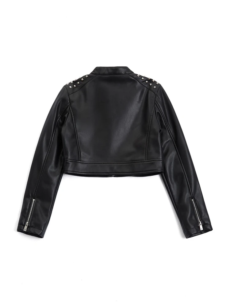 Faux-Leather Zip Jacket (4-16)