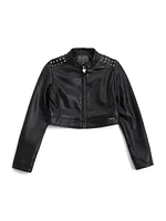 Faux-Leather Zip Jacket (4-16)