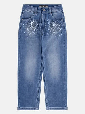 Rhinestone Straight Jeans (7-16)