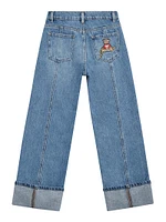 Bear Logo Wide-Leg Jeans (7-16)