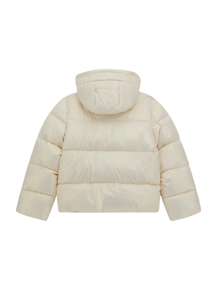 Shimmer Logo Hooded Puffer Jacket (7-16)