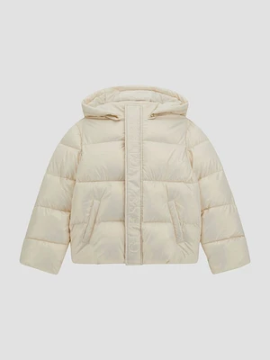 Shimmer Logo Hooded Puffer Jacket (7-16)