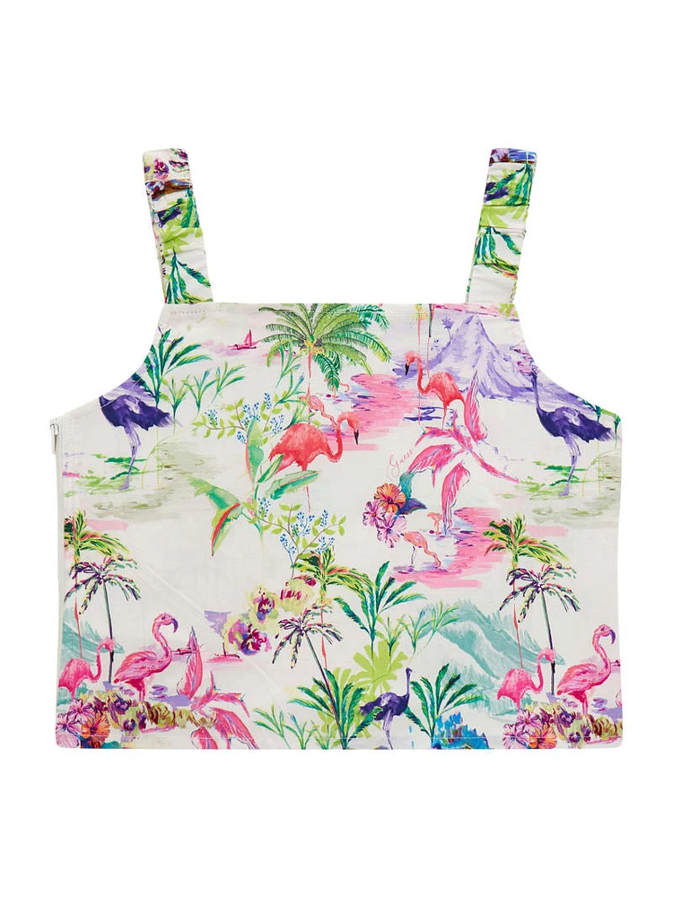 Tropical Poplin Top (7-16)