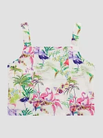 Tropical Poplin Top (7-16)