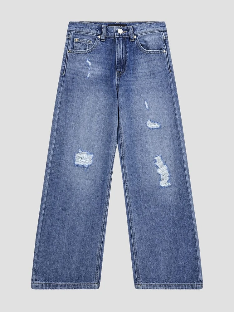 90s Distressed Wide Leg Jeans (7-16)