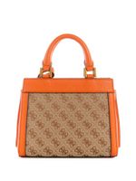 Guess Katey Jacquard Logo Mini Satchel - Orange - One Size