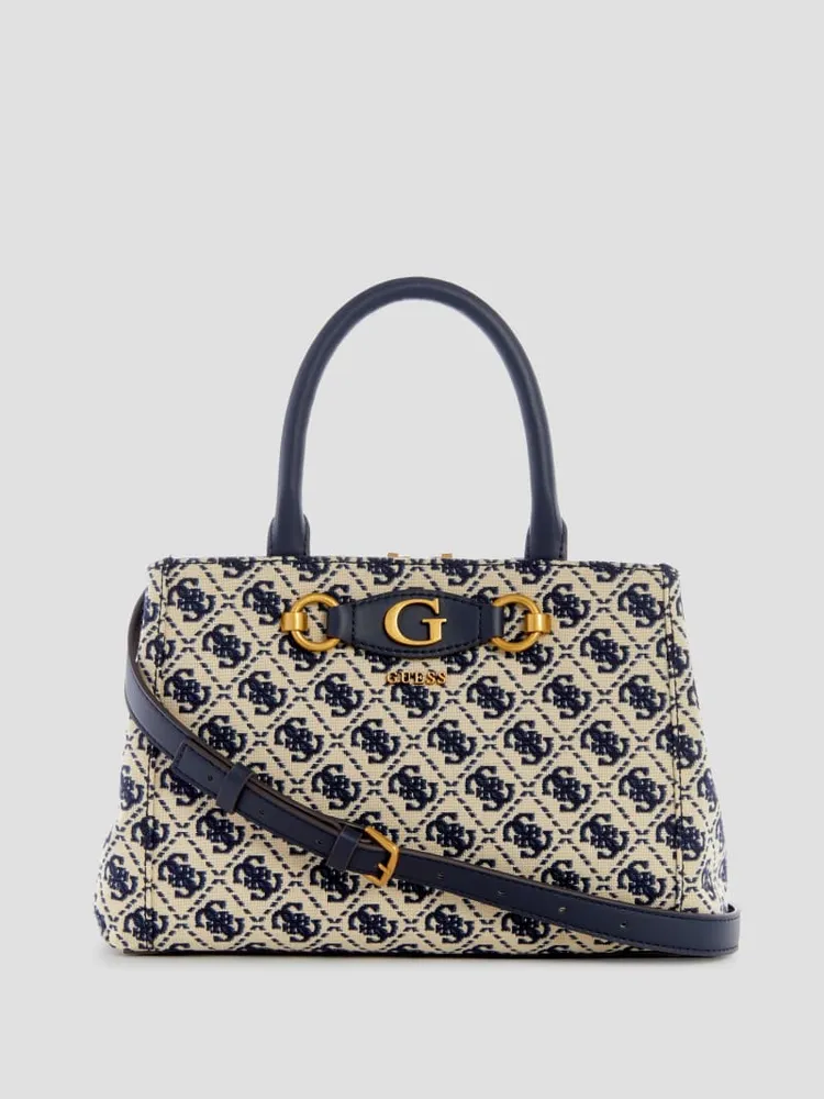 GUESS Katey Jacquard Logo Mini Satchel