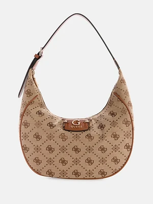 Neda Jacquard Logo Hobo Bag
