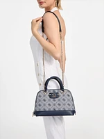 Neda Jacquard Logo Dome Satchel
