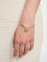 Gold-Tone Mixed Chain Heart Bracelet