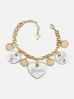 Gold-Tone Heart Charm Bracelet