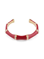 Gold-Tone and Red Bamboo Cuff