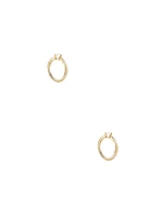 Gold-Tone and CZ Twisted Hoop Earrings