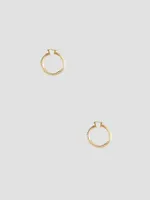 Gold-Tone and CZ Twisted Hoop Earrings